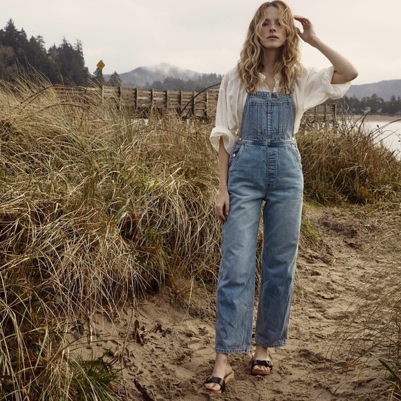 Doên Myrtle Overalls (Sz 27) Straight Leg Ankle Crop Biscay Wash - Picture 1 of 15